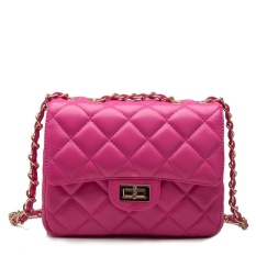 Tas Wanita Fashion Tas Di Eropa dan Bahu Tunggal Nya Bump Warna Candy Bag Lady Tas Kecil Pink (intl)