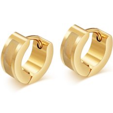 Wanita Fashion 18 K Emas Plated Earrings Punk Rock Stainless Steel Anting untuk Wanita Pria