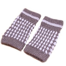 Womens Fingerless Sarung Benang Wol Rajutan Nanas (Grey)