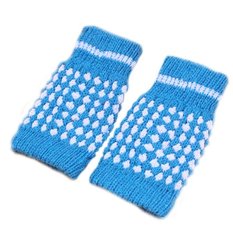 Womens Fingerless Sarung Benang Wol Rajutan Nanas (Sky Blue)