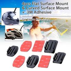 XCSource 3M - Aksesoris Go Pro 4× Helmet Accessories Flat Curved Adhesive Mount For Gopro Hero 3 3+ 4 - Hitam