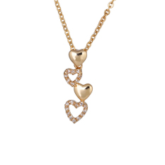 Yazilind Romantis Hari Valentine Berlapis Emas Zirkonia Liontin Kalung Perhiasan (Intl)