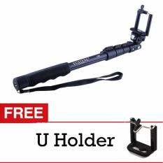 Yunteng YT-1188 Tongsis Kabel - Selfie Stick Monopod Built in AUX Cable and Phone Clip - Hitam