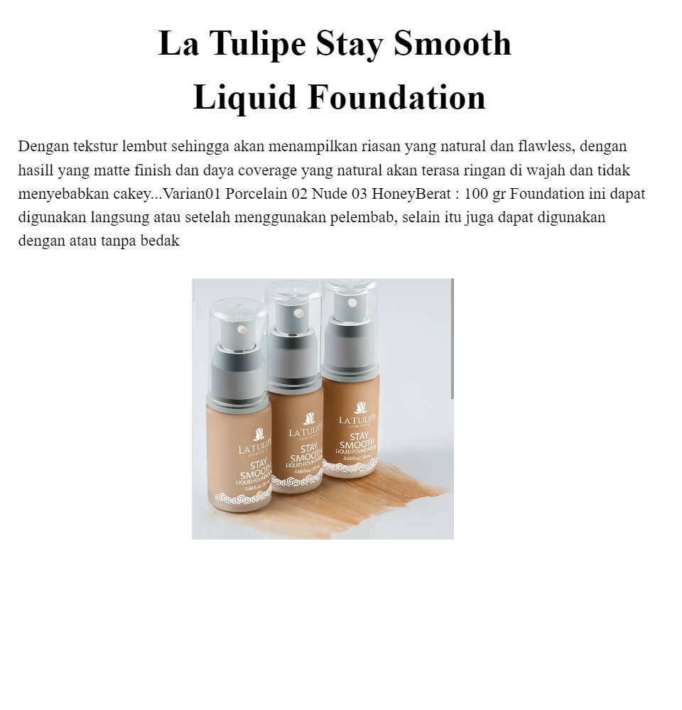 la tulipe stay smooth liquid foundation