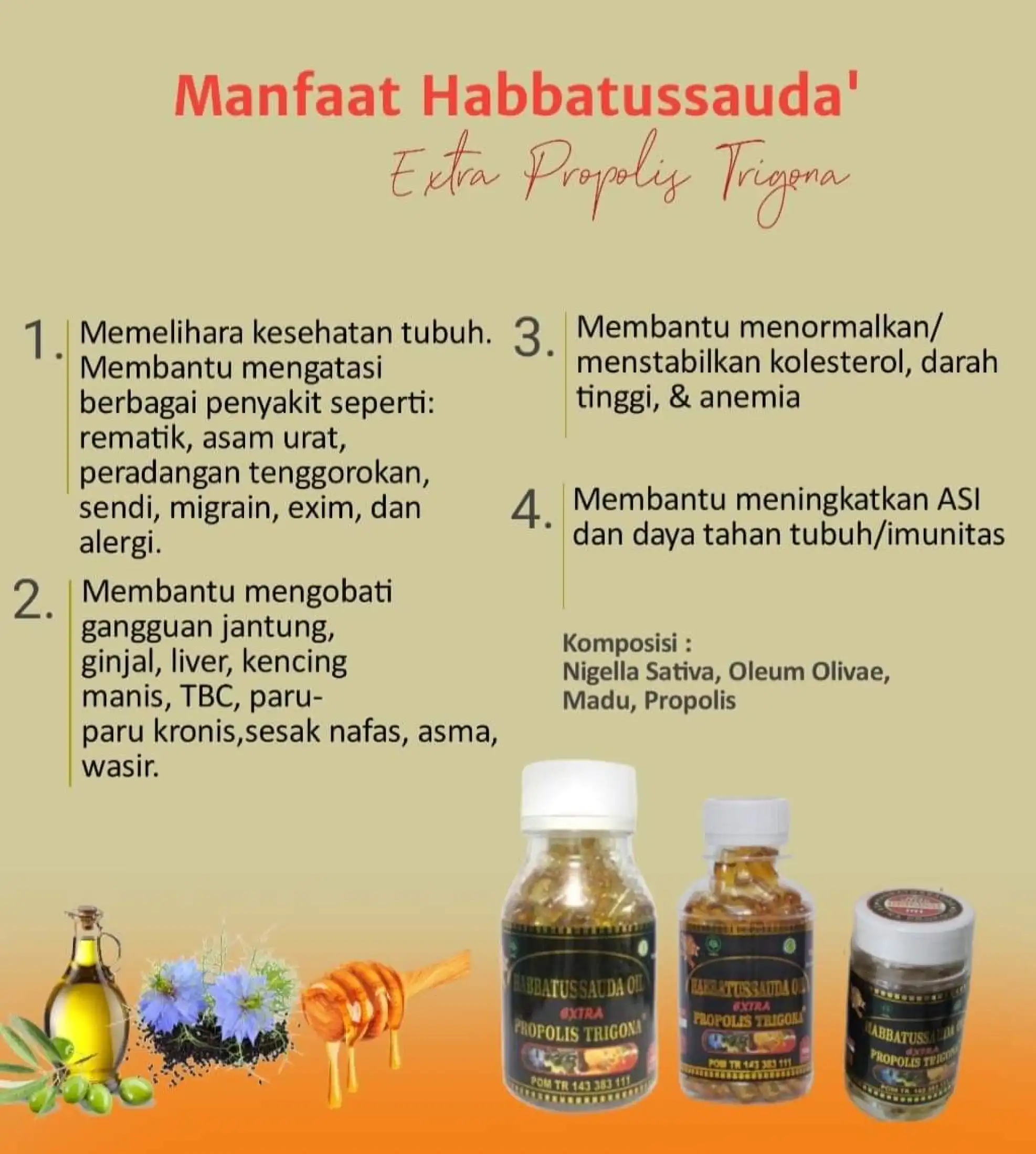 Inilah Manfaat Habbatussauda Oil Extra Propolis Trigona 200 Kapsul 