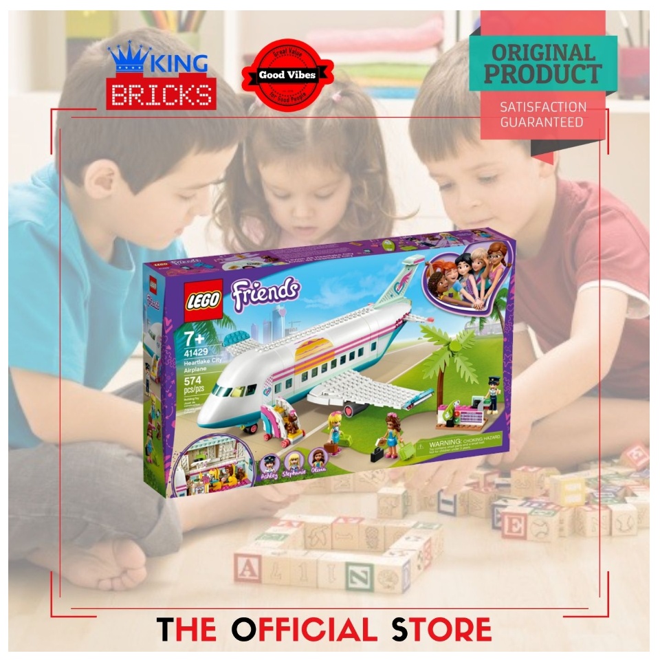 LEGO Original FRIENDS 41429 Heartlake City Airplane Mainan Anak