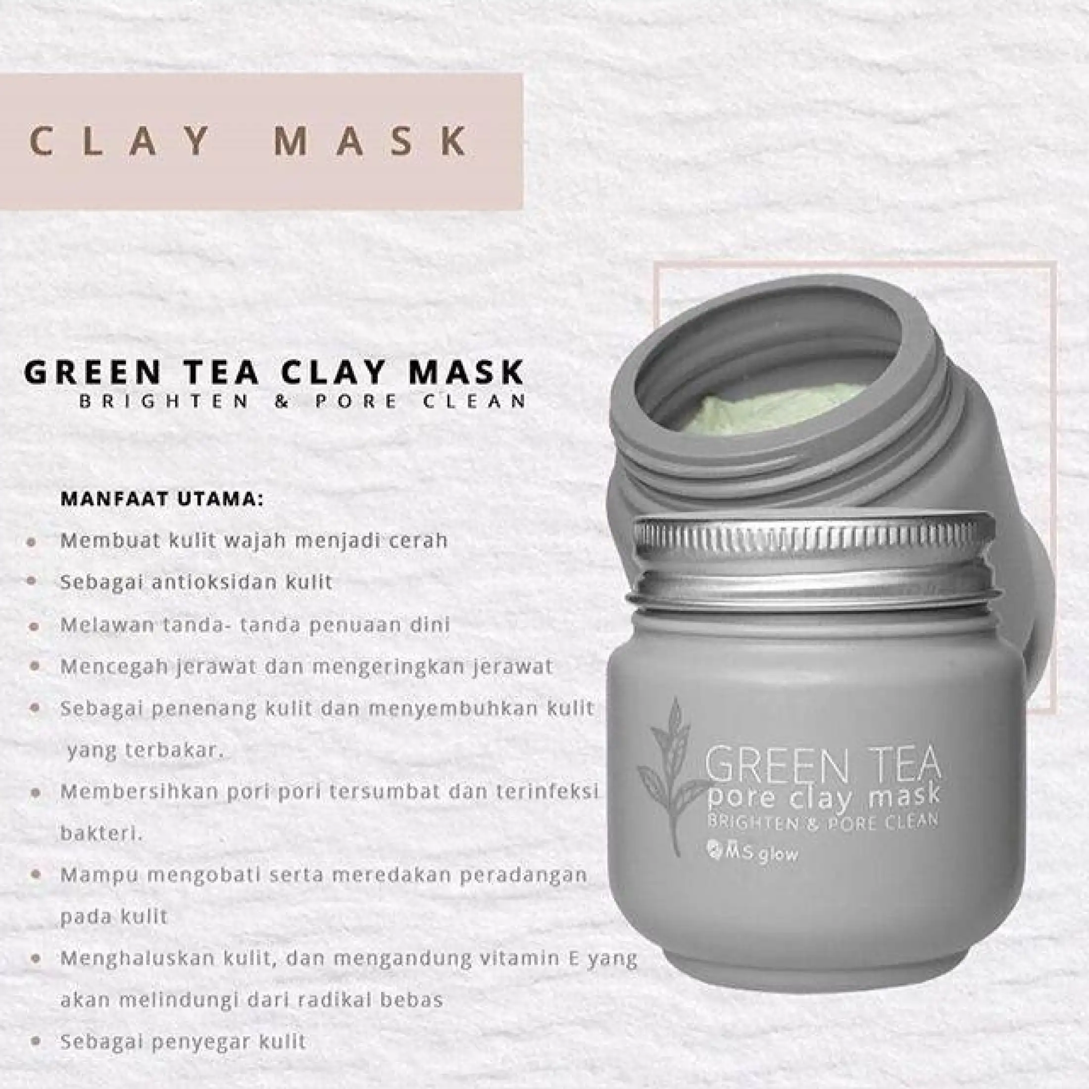 Ms Glow Clay Mask Masker Wajah Ms Glow Original Bpom Masker Aman Untuk Bumil Dan Busui Shanum Mart Lazada Indonesia