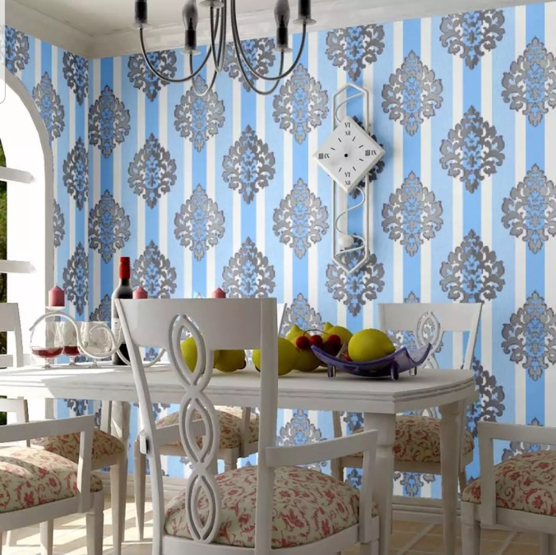 Menakjubkan 30 Wallpaper Dinding  Salur Biru Joen Wallpaper