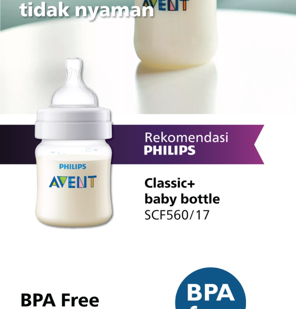 Philips Avent Classic Plus Bottle 125ml 0M+ SCF560/17 Botol Susu