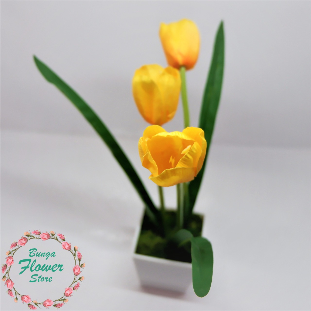 New Bunga Flower Store Buket Bunga Tulip Kuning Sudah Termasuk
