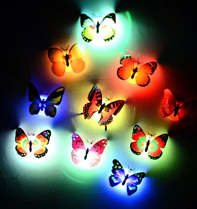 Jual Starhome Kupu Kupu Led 3d Tempelan Kupu Kupu Led Dekorasi Sticker Kupu Kupu Led Random Campur Starhome