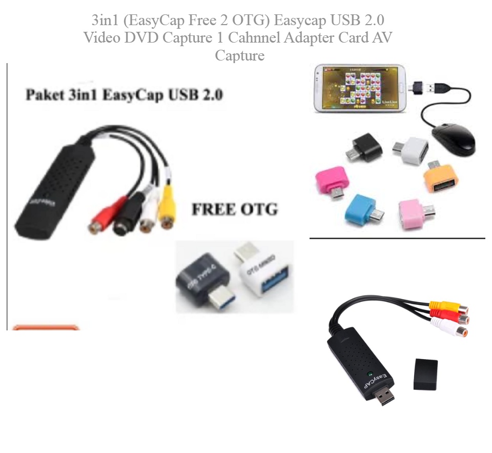 RAJANE 3in1 Paket (EasyCap Free OTG) Easycap USB Video DVD