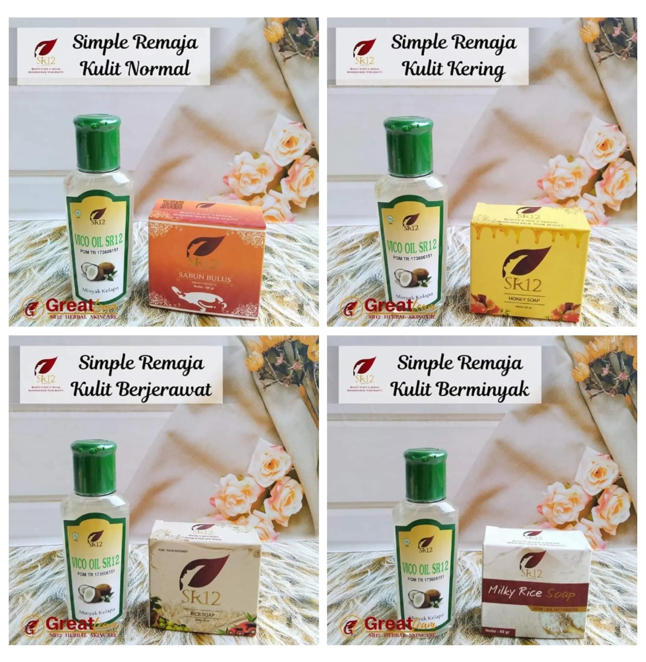 Sr12 Paket Remaja Paket Pelajar Untuk Kulit Berjerawat Sensitif Sabun Beras Vco 60 Ml Lazada Indonesia