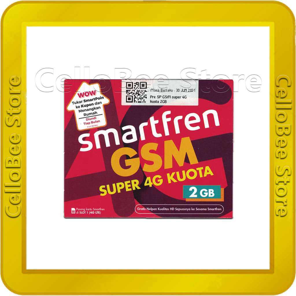 Smartfren Gsm Kartu Perdana Super 4g Kuota 2gb Masa Berlaku 30 Hari Cellobee Lazada Indonesia