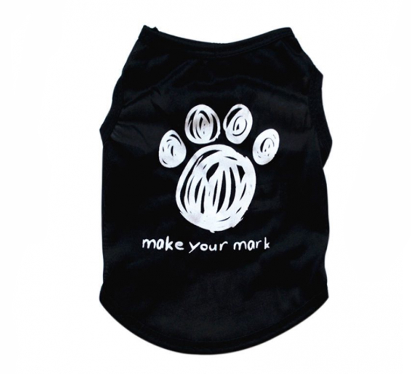 Baju T Shirt Kaos Anjing Kucing Make Your Mark Warna Hitam