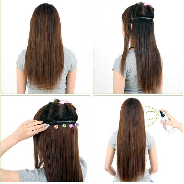 dark brown clip in hair extensions