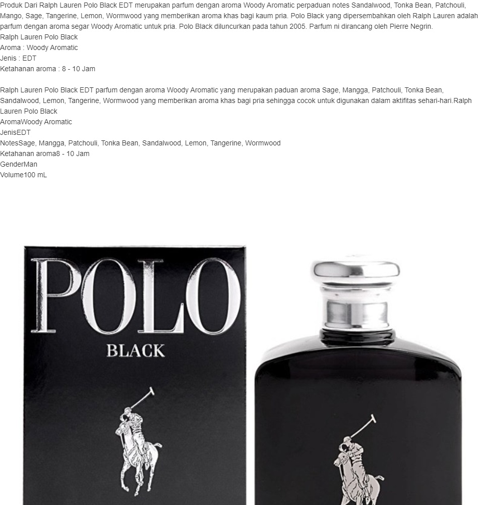 Polo black aroma hot sale