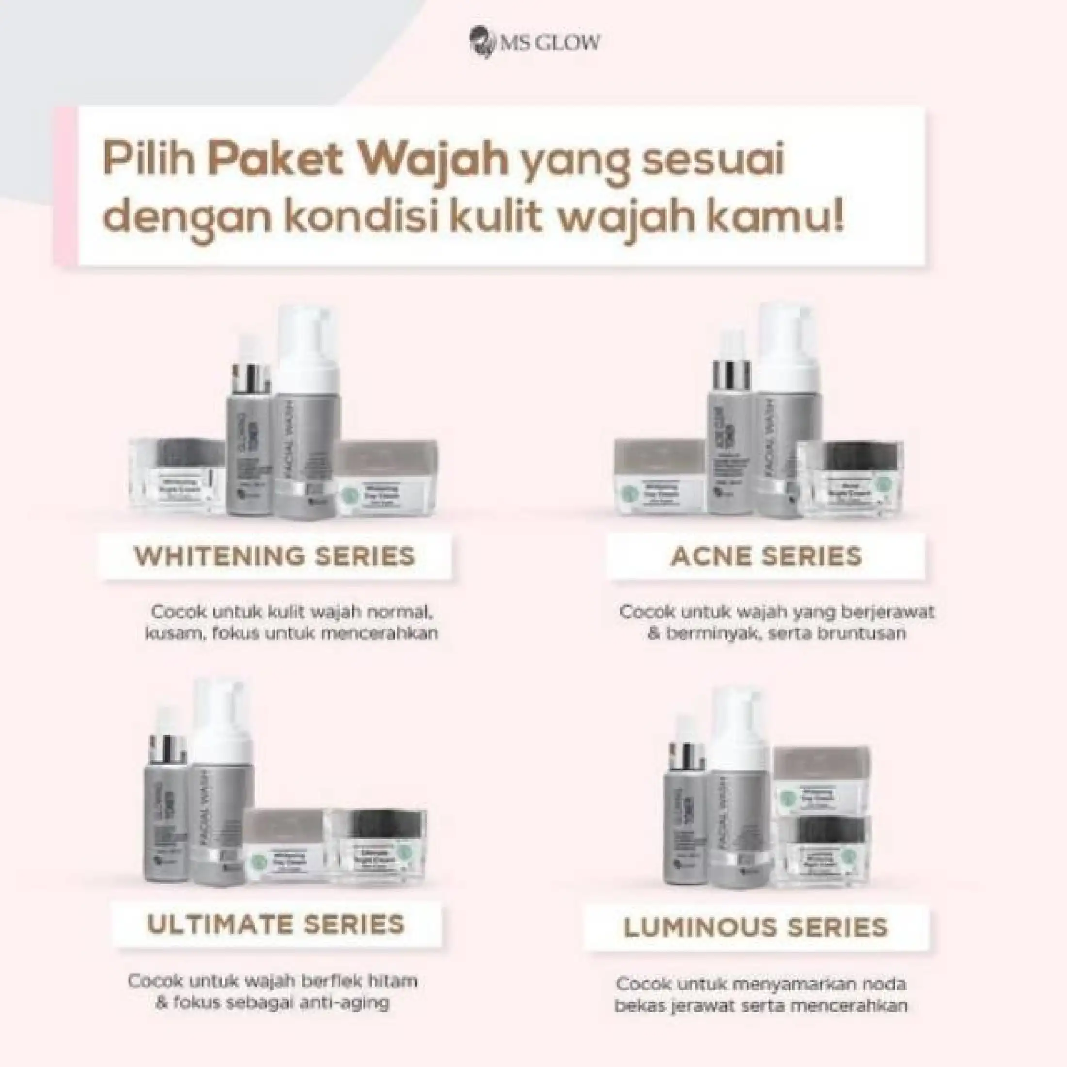 Ms Glow Paket Whitening Luminous Ultimate Acne Original Agen Nasa Lazada Indonesia