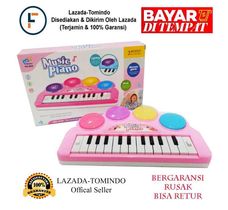 Tomindo Music Piano PINK / Mainan Anak / Mainan Musik / Mainan edukasi