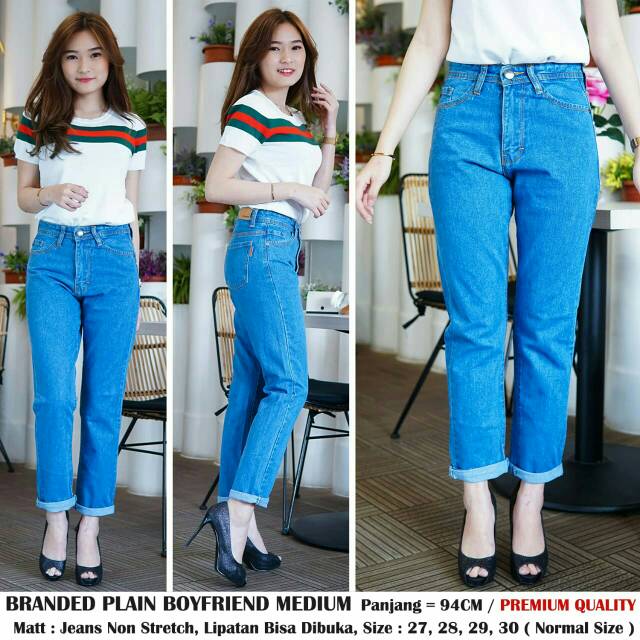 Celana Panjang Boy Friend Wanita Celana Jeans Wanita Standar Lazada Indonesia