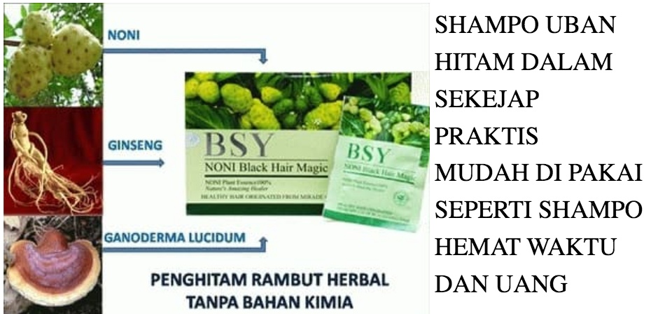 Hot Paling Di Cari Shampo Bsy Noni Super Menghitamkan Menutup Uban Shampo Pewarna Rambut Alami Asli Herbal Lazada Indonesia