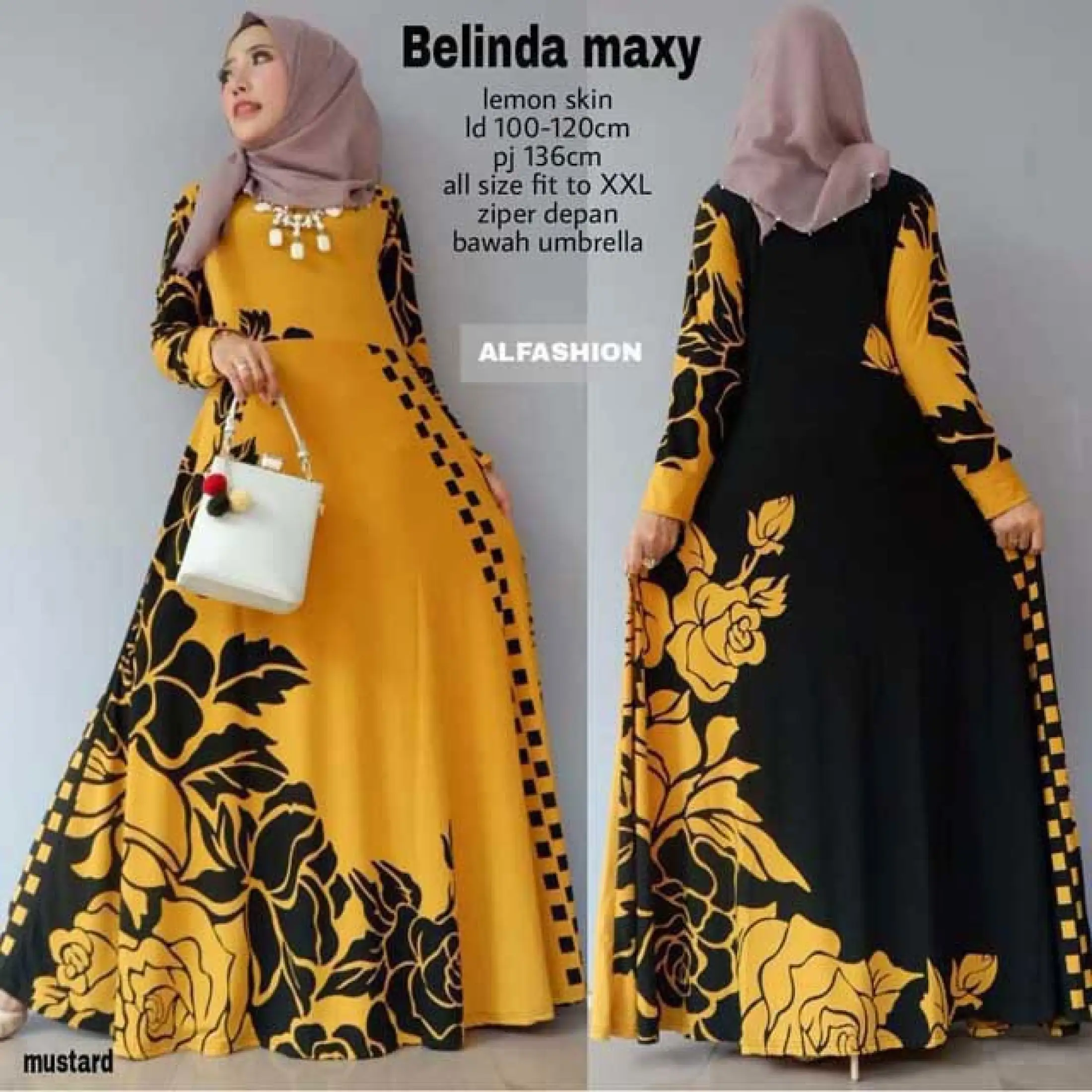 Gamis Lemon Skin Jersey Super Belinda Maxy Baju Muslim Murah Long Dress Muslimah Lazada Indonesia