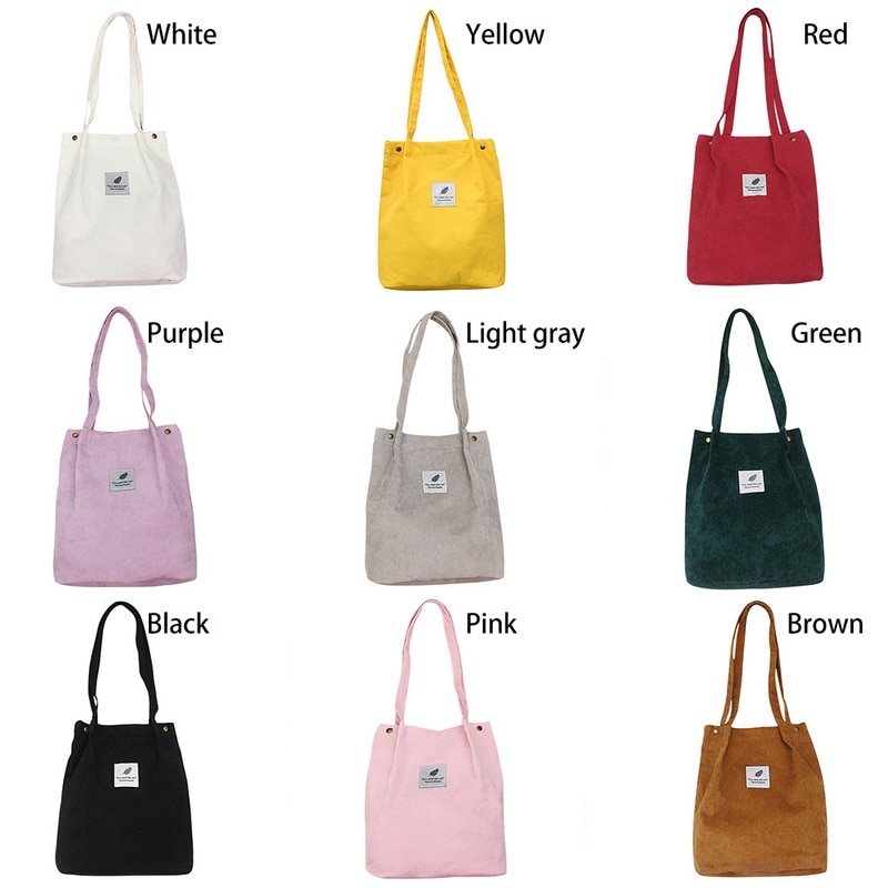 korean corduroy tote bag