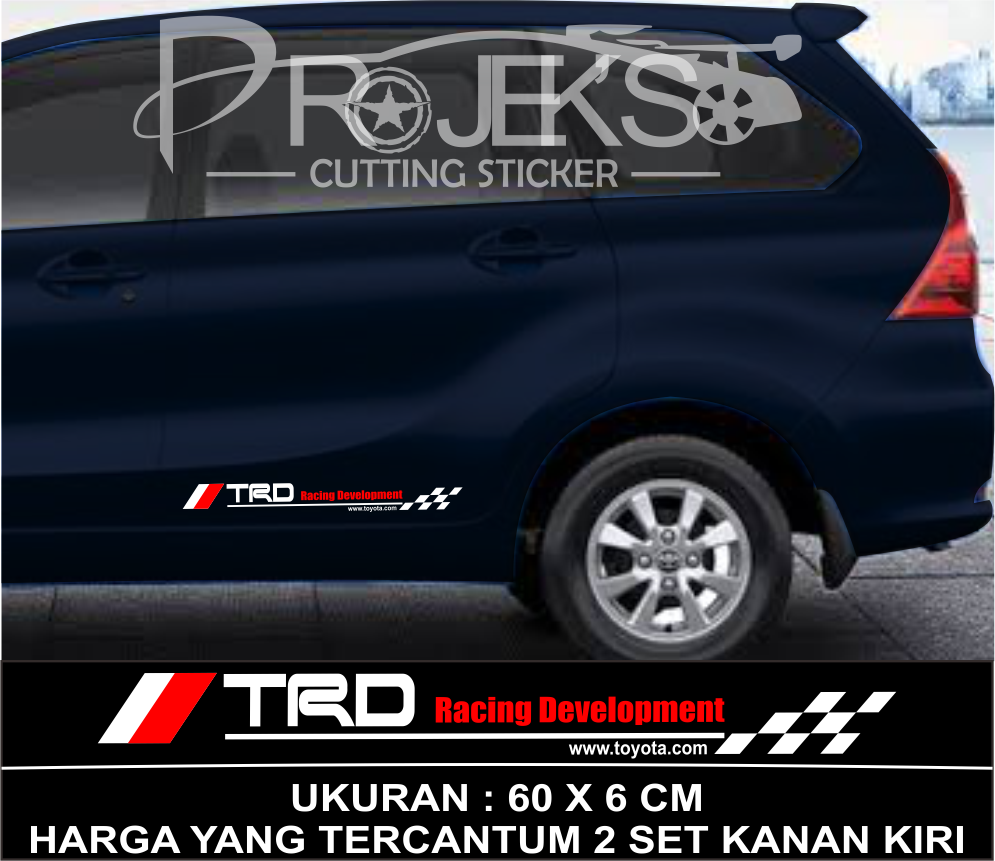 Cutting Sticker Mobil Stiker Custom Tulisan Trd Lazada Indonesia