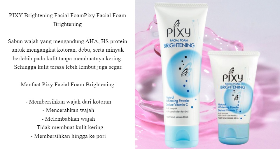 pixy facial foam brightening