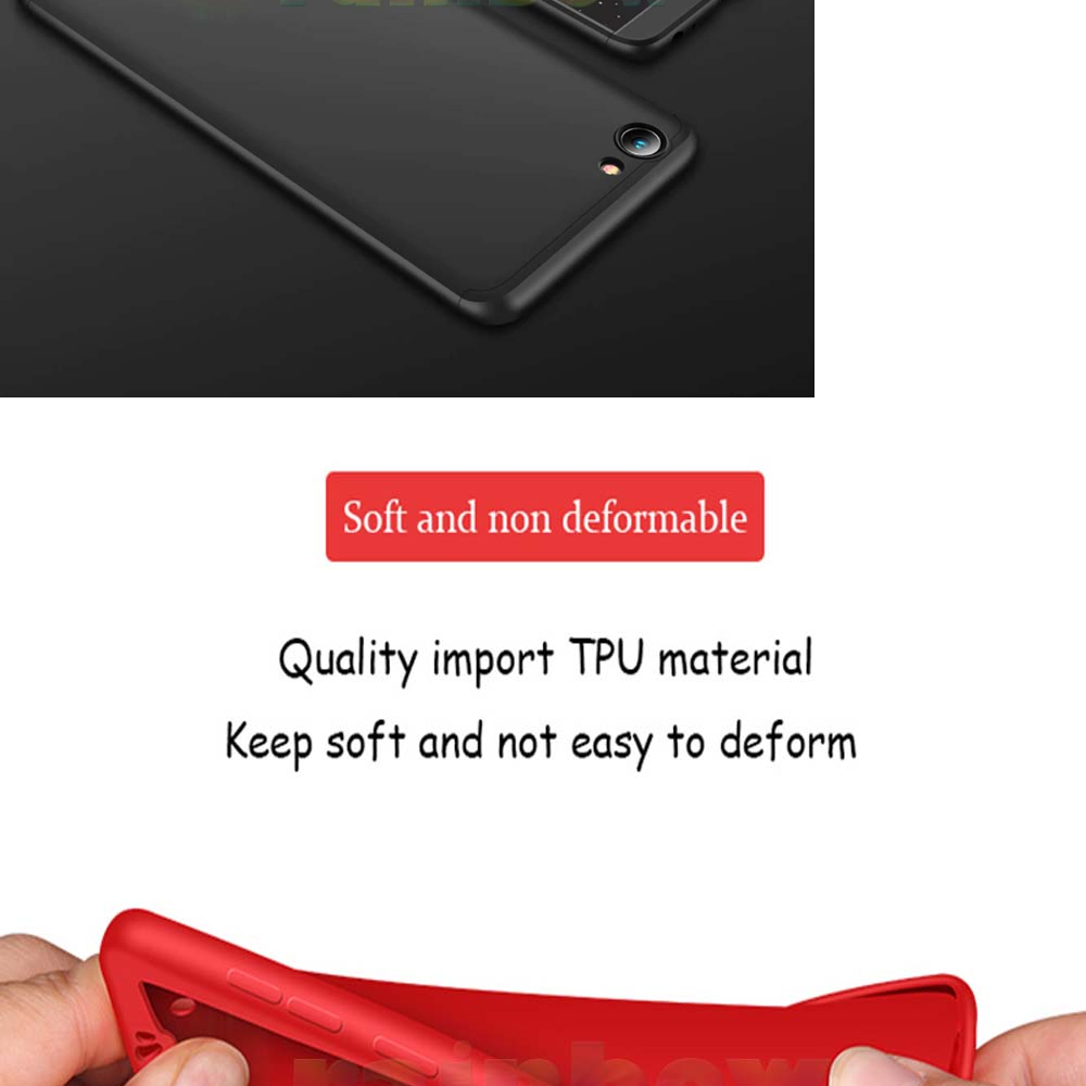 Rainbow Case 360 Vivo Y71 Black 2in1 Case Fullbody Depan Belakang 2 in 1 Double Case