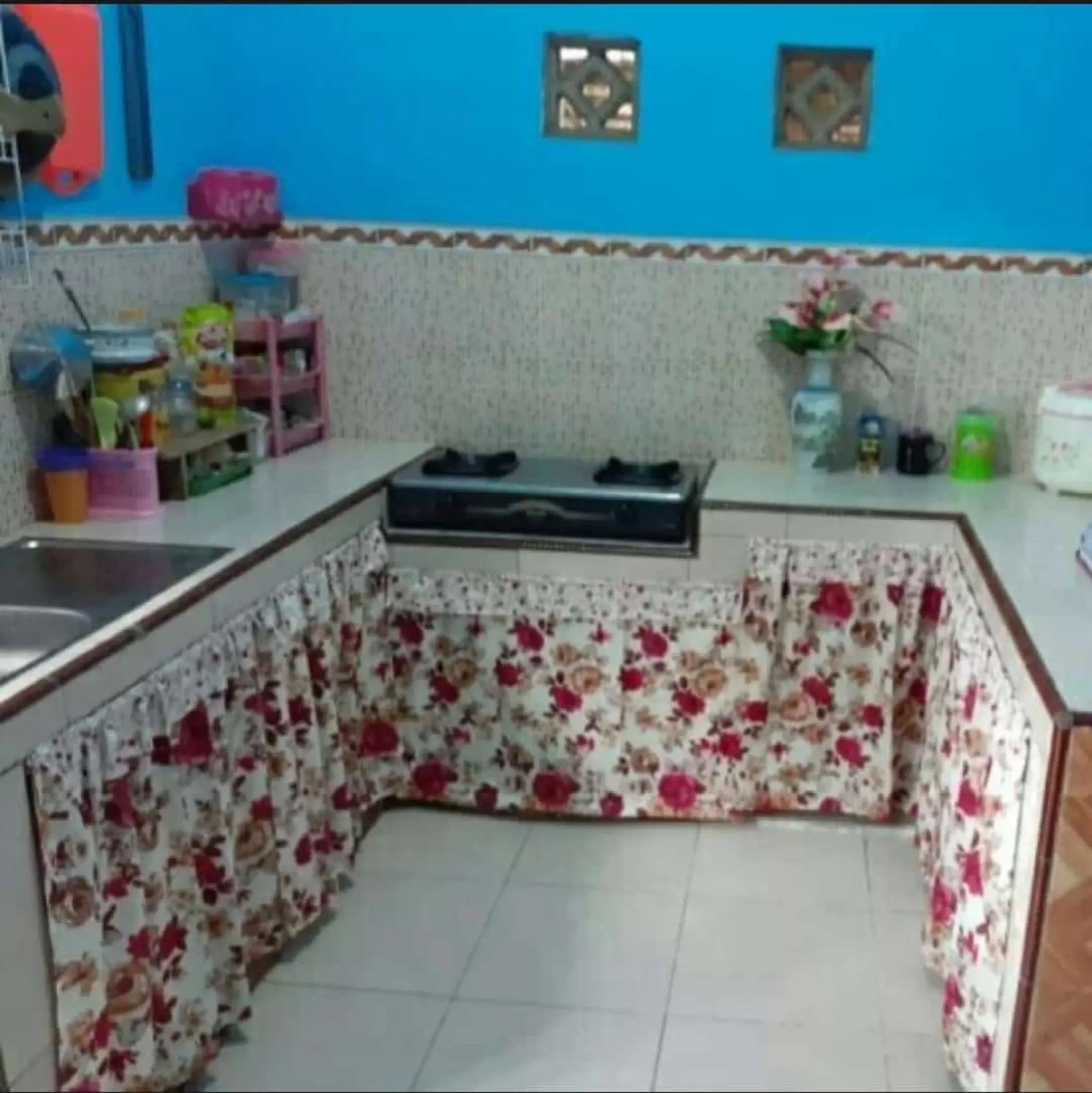 Gorden Kolong Dapur Motif Bunga Rm Olshop Lazada Indonesia