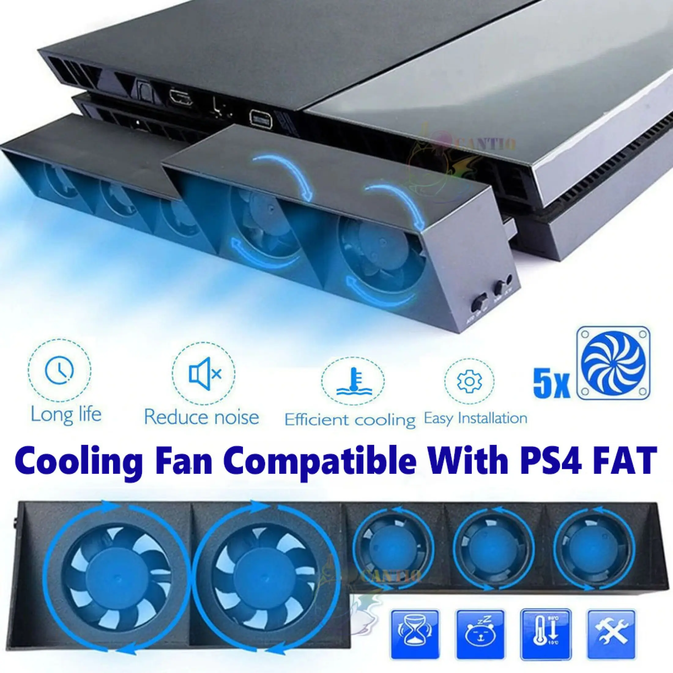 Kipas Cooling Fan Compatible With Ps4 Dobe Super Cooling Fan Ps4 Kipas Pendingin Untuk Playstation 4 Slim Cooler External Usb Cable Super Cooling Fan Compatible With Ps4 Fat Penurun Suhu Untuk Ps