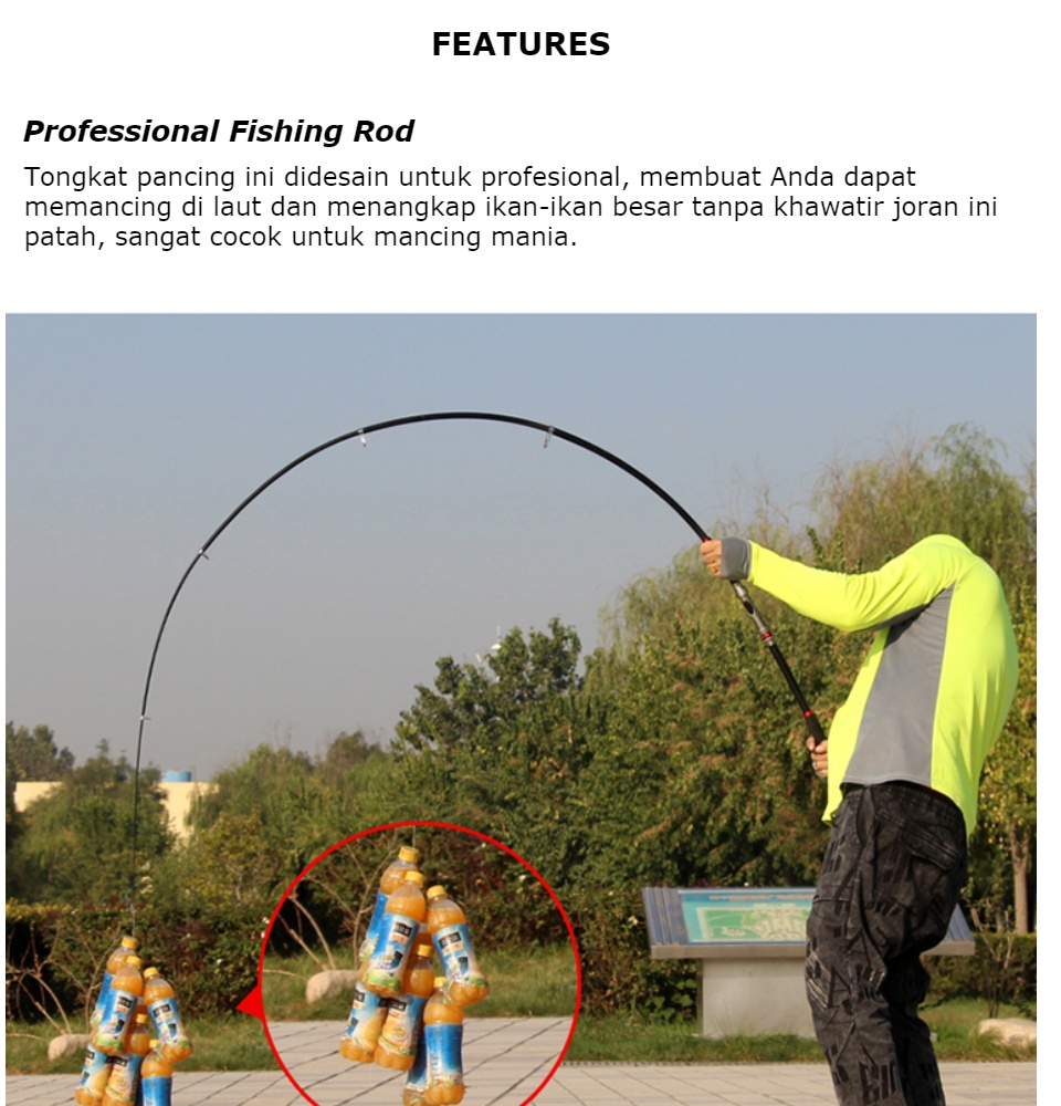 Bluefin Joran Pancing Portable Telescopic 1.5M Professional Fishing Rod  Tongkat Stik Stick Pancingan