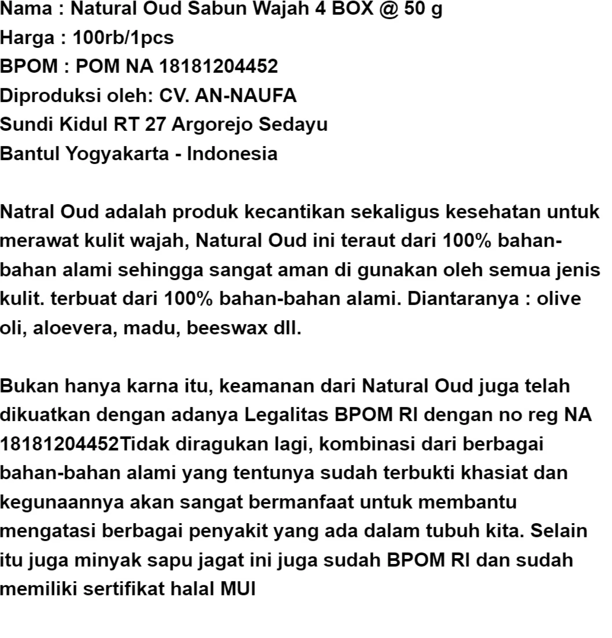 Obat Wajah Bopeng Wajah Bolong Bolong Penuaan Dini Wajah Rusak Bekas Jerawat Sabun Muka Natural Oud Lazada Indonesia