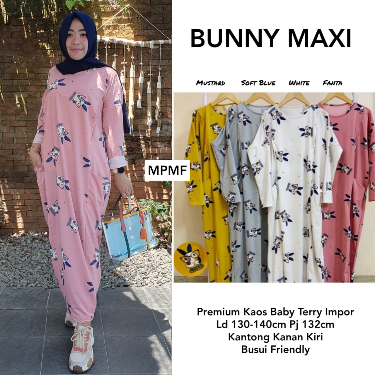 Bunny Maxy Kaos Babyterry Import Hijab Syari Terbaru 2019 Fashion Hijab Untuk Orang Gemuk Dan Pendek Baju 90an Wanita Hijab Model Baju Gamis Terbaru
