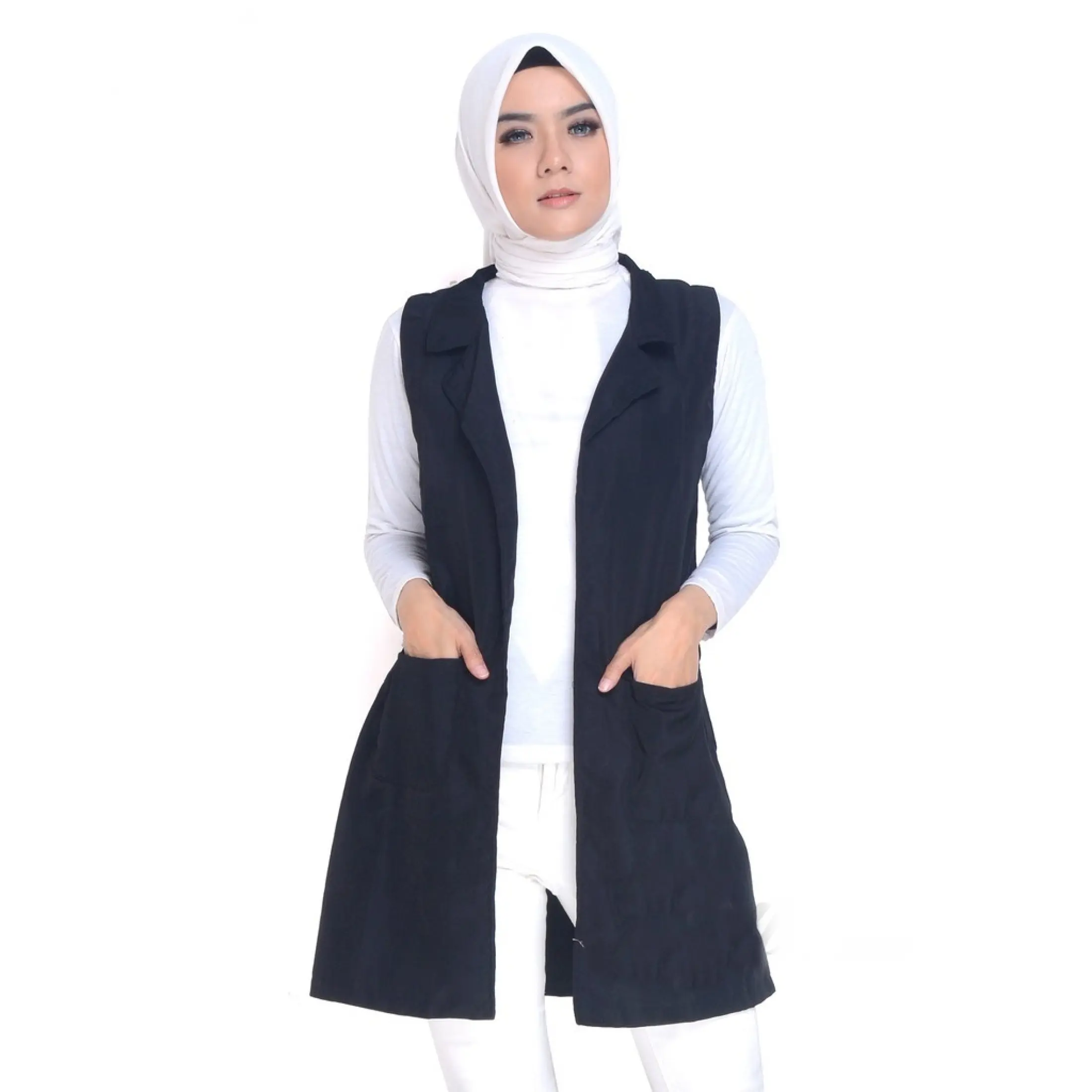 Cod Rimas Fashion Baju Rompi Vest Atasan Kerja Panjang Murah Tanpa Lengan Wanita Kekinian Polos Rompi Cewe Casual Modern Masa Kini Fashionable Lazada Indonesia