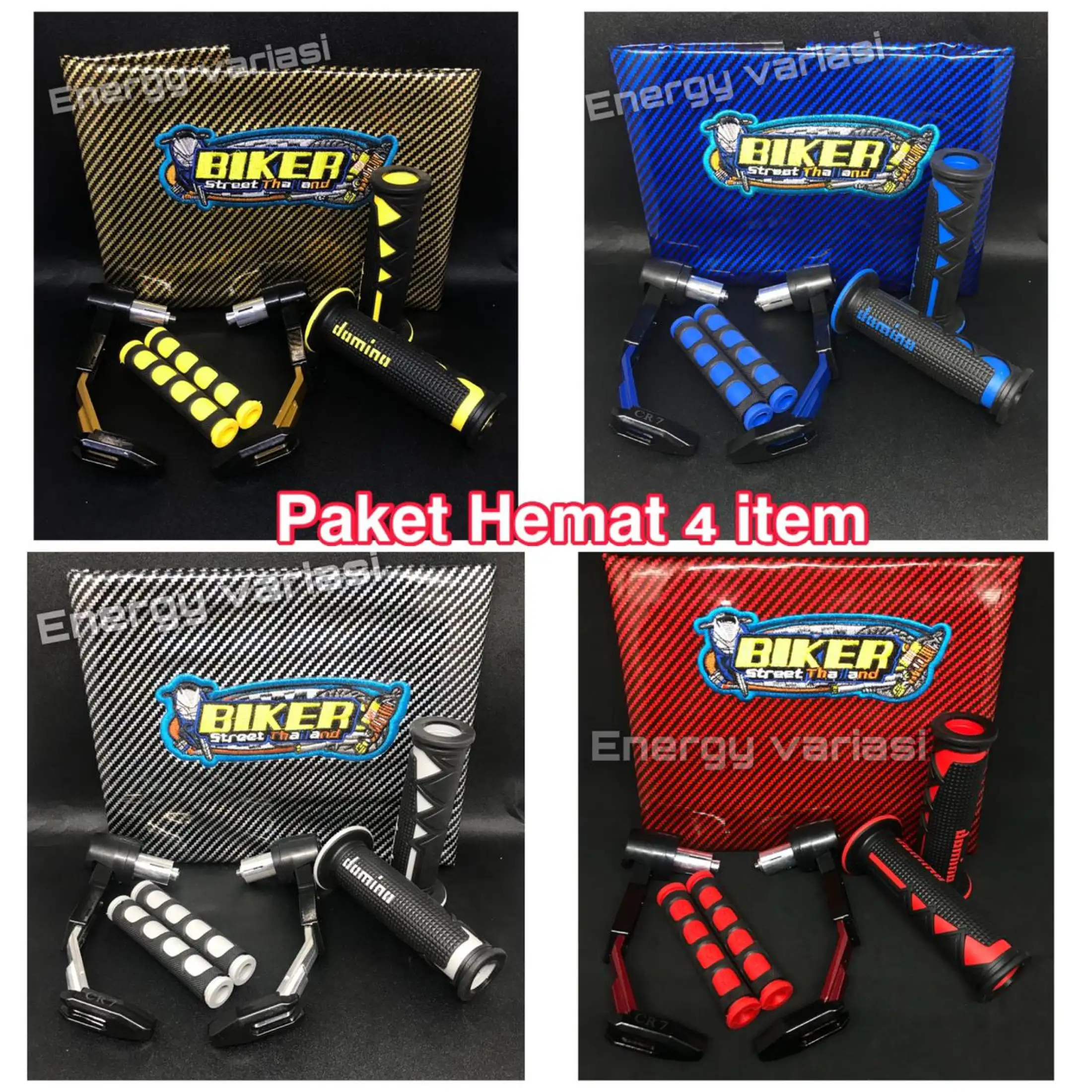 Paket 4in1 Handgrip Domino Shark Proguard Robot Kulit Jok Biker Karet Handle Rem Universal Lazada Indonesia