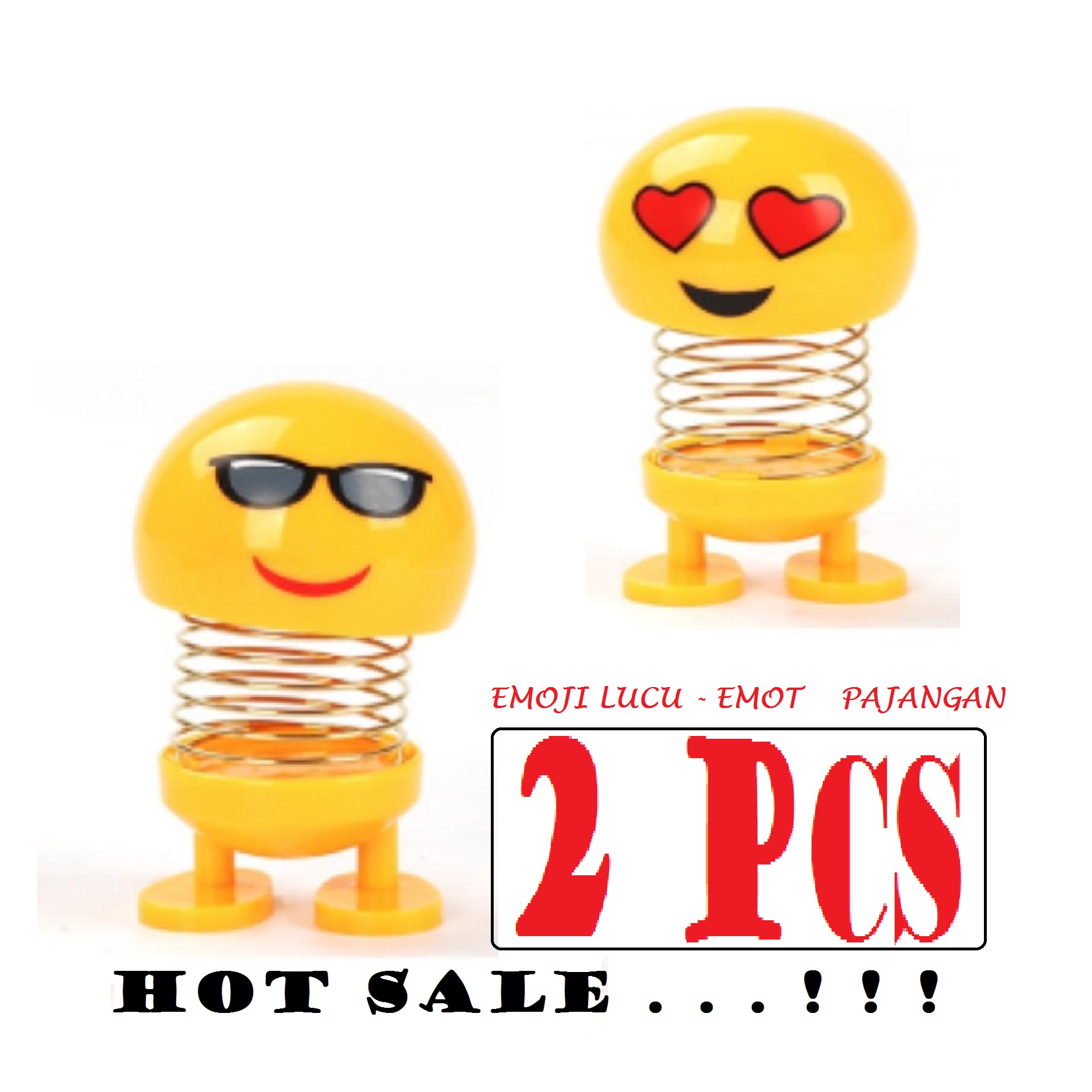 Hot Sale Emoji 2pcs Emoji Goyang Pajangan Emot Lucu Emoji