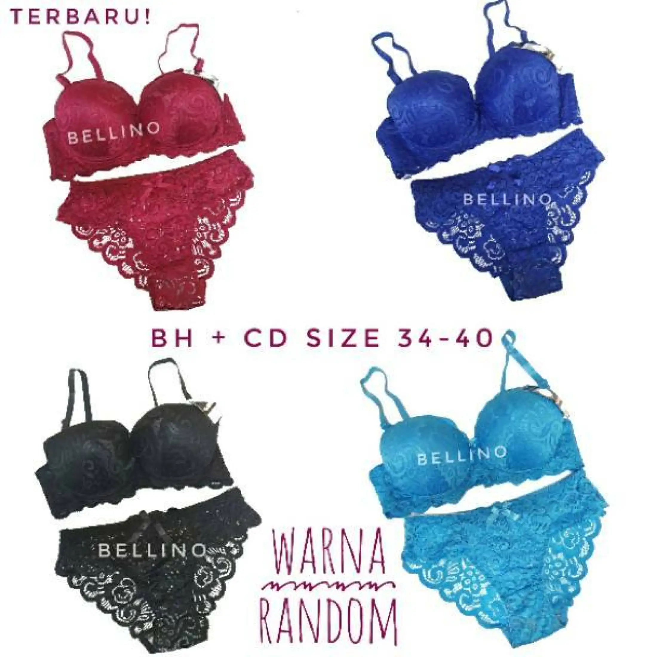 1set Bra Celana Dalam Size 34 36 38 40 42 Warna Random Setelan Bra Set Bh Push Up Cd Boxer Renda Z1080 Bellino Lazada Indonesia