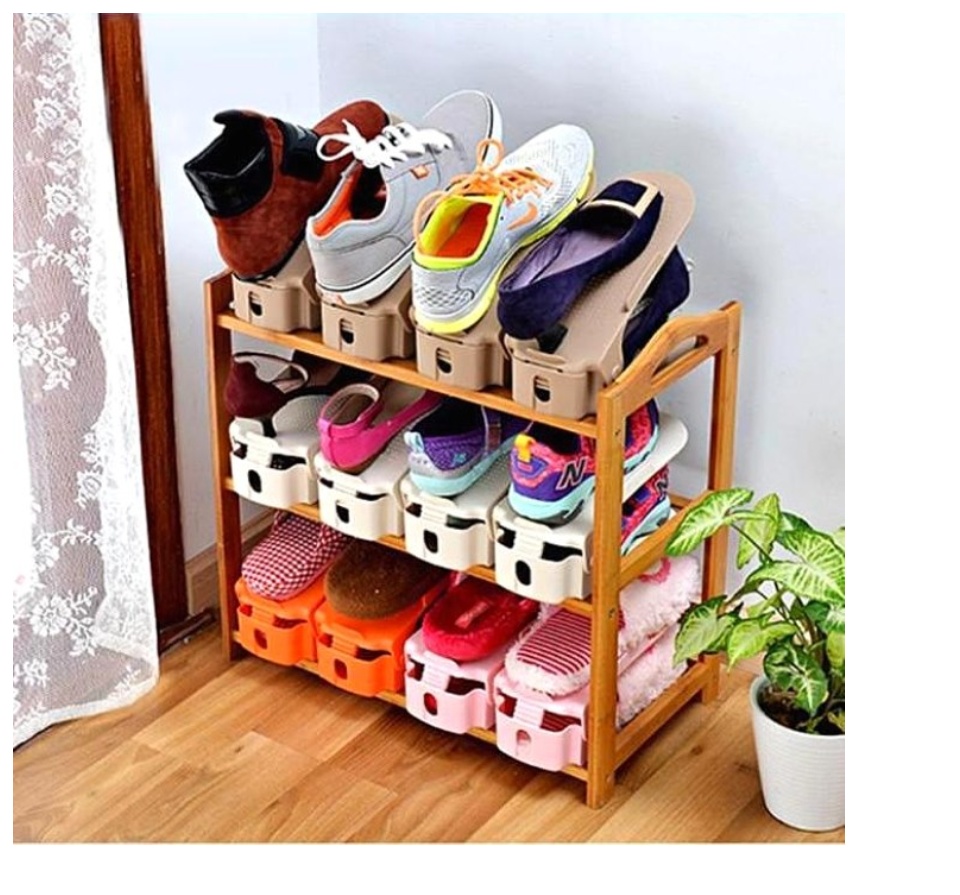 Shoes Organizer Rak Penyimpan Sepatu Susun Rack Tempat Shoes Organizer Rak Penyimpan Y4e Lazada Indonesia