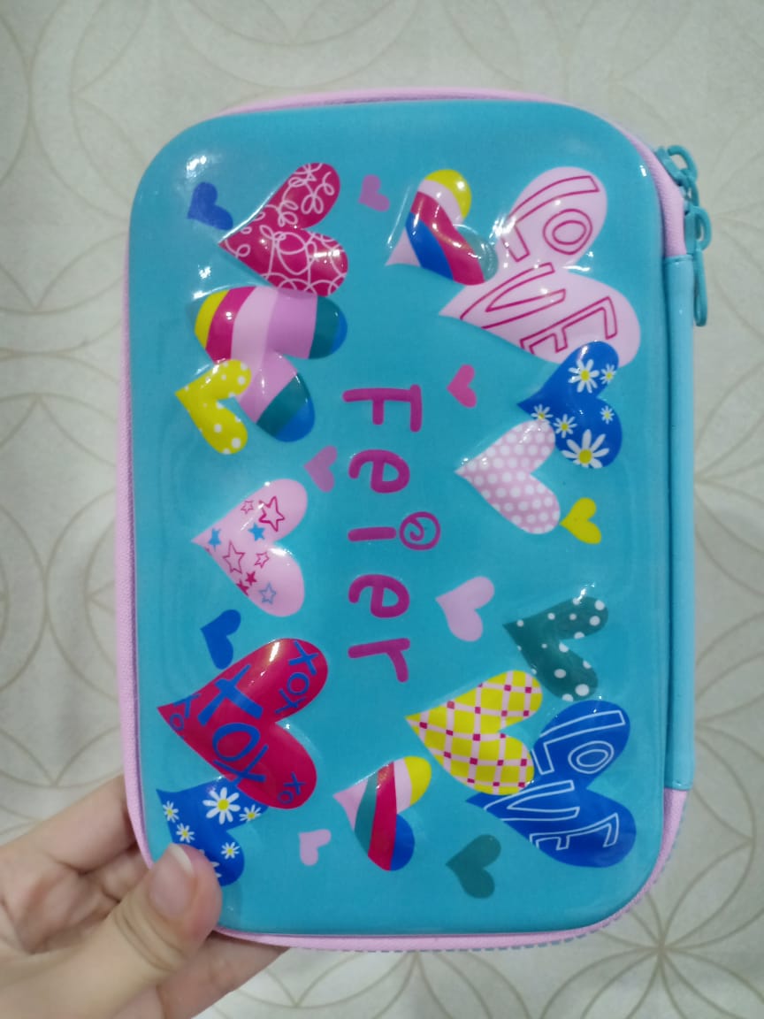EDays Store Kotak Pensil Timbul Anak Lucu Kapasitas Besar Kartun Tempat Pensil Gadis Anak Laki Laki Siswa EVA Wadah Alat Tulis Pensil Perlengkapan