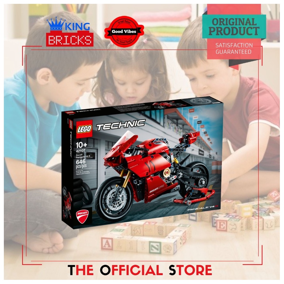 LEGO Original TECHNIC 42107 Ducati Panigale V4 R Mainan Anak