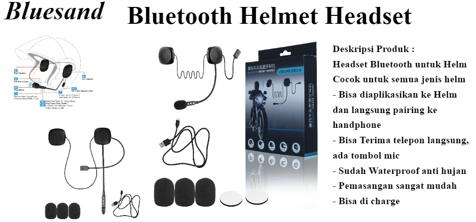 READYSTOCK} Headset Bluetooth Helm Hedset Helm Bluetooth