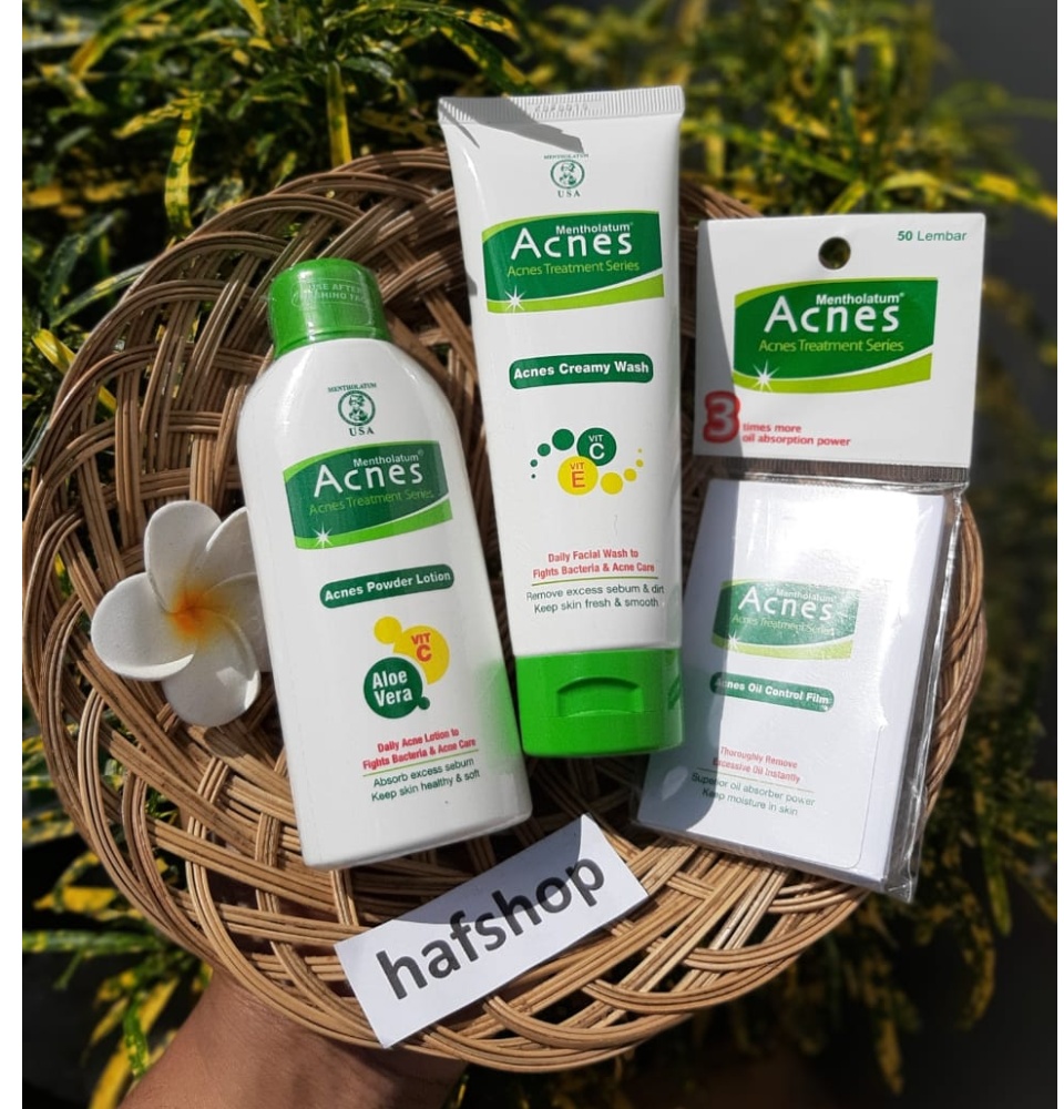 Acnes Treatment Series Acnes Pack Powder Lotion Creamy Wash Oil Control Film Paket Perawatan Wajah Berjerawat Lazada Indonesia