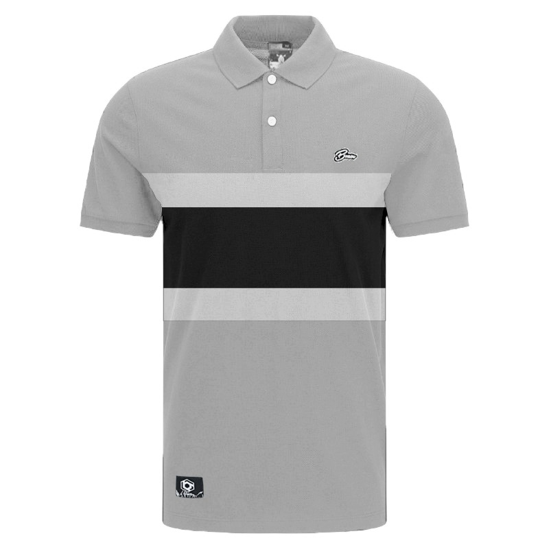 Kaos Polo shirt kerah abu tua variasi 