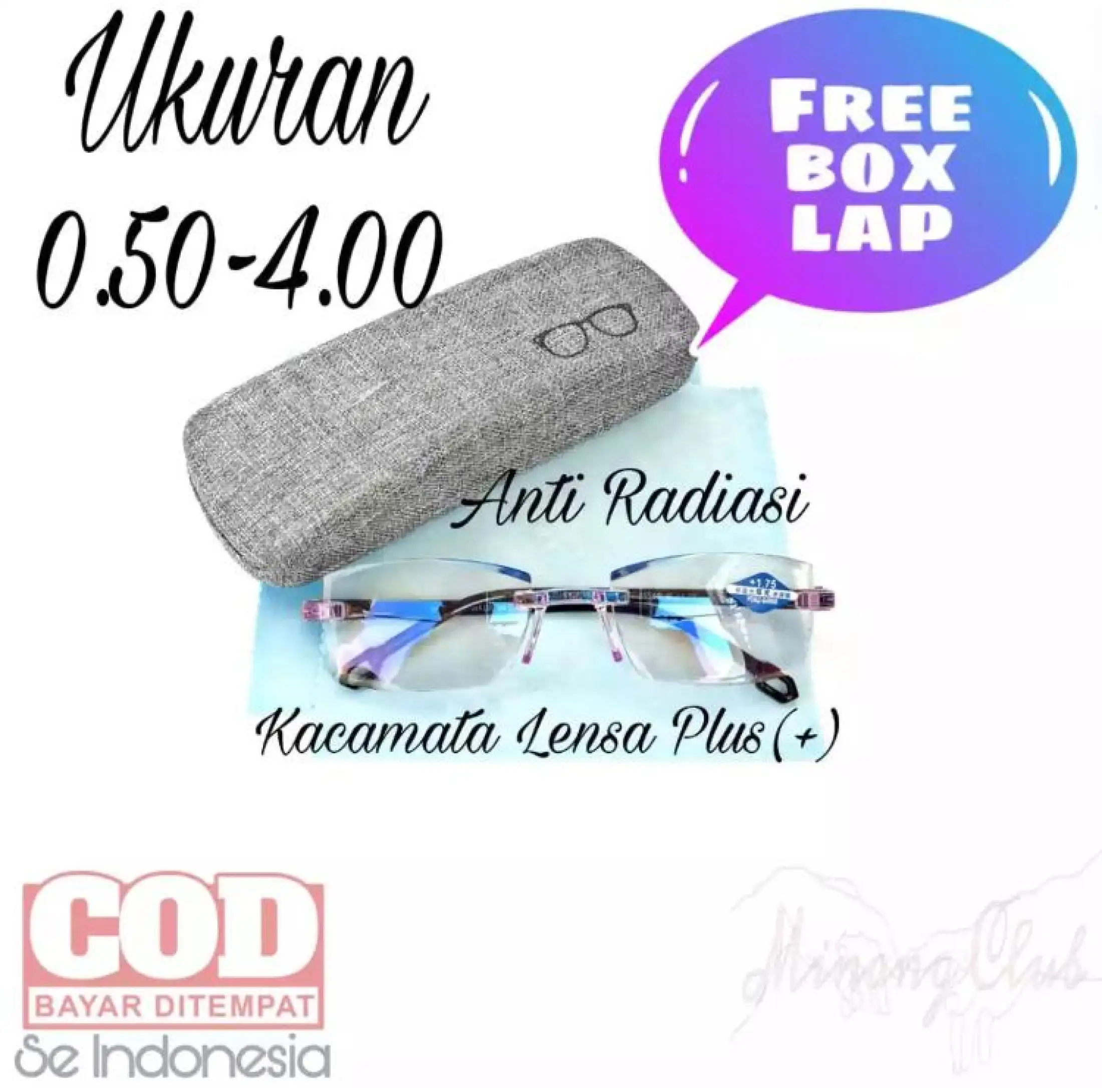 Cod Free Kotak Kacamata Baca Abu 2 Fungsi Anti Bluray Progresif Korean Style Kacamata Baca Fashion Untuk Pria Wanita Kacamata Plus Dc23 Lazada Indonesia