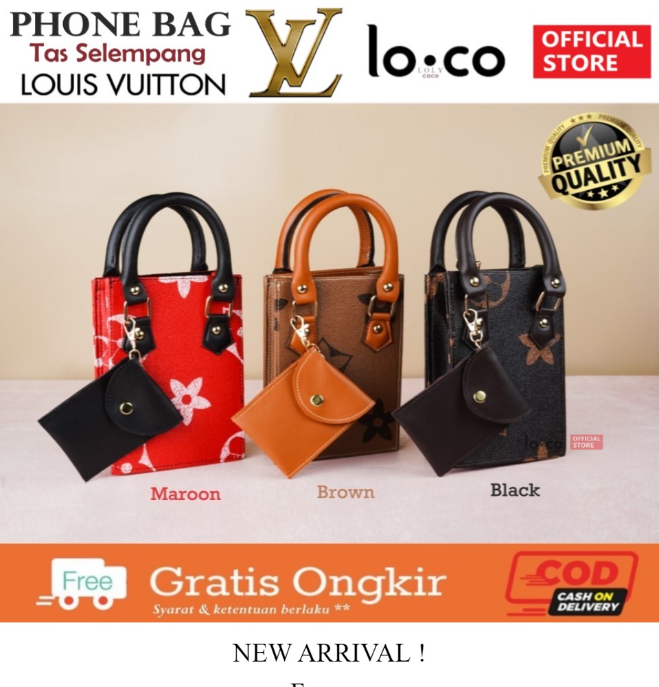 lo.co - (BISA COD) TAS HP LV LOCO Original/Tas selempang hp LV/handphone  terbaru/tas selempang wanita/taskorea/Tas handphone termurah/pocket hp  terbaru