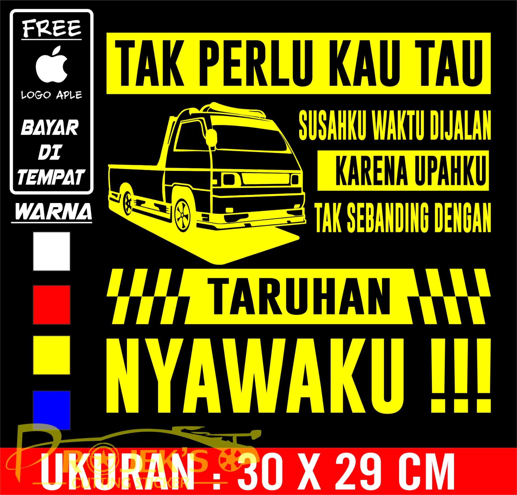 Stiker Cutting Body Mobil Kaca Pintu Tulisan Lucu Tak Perlu Tau Sengsaraku Di Jalan Lazada Indonesia