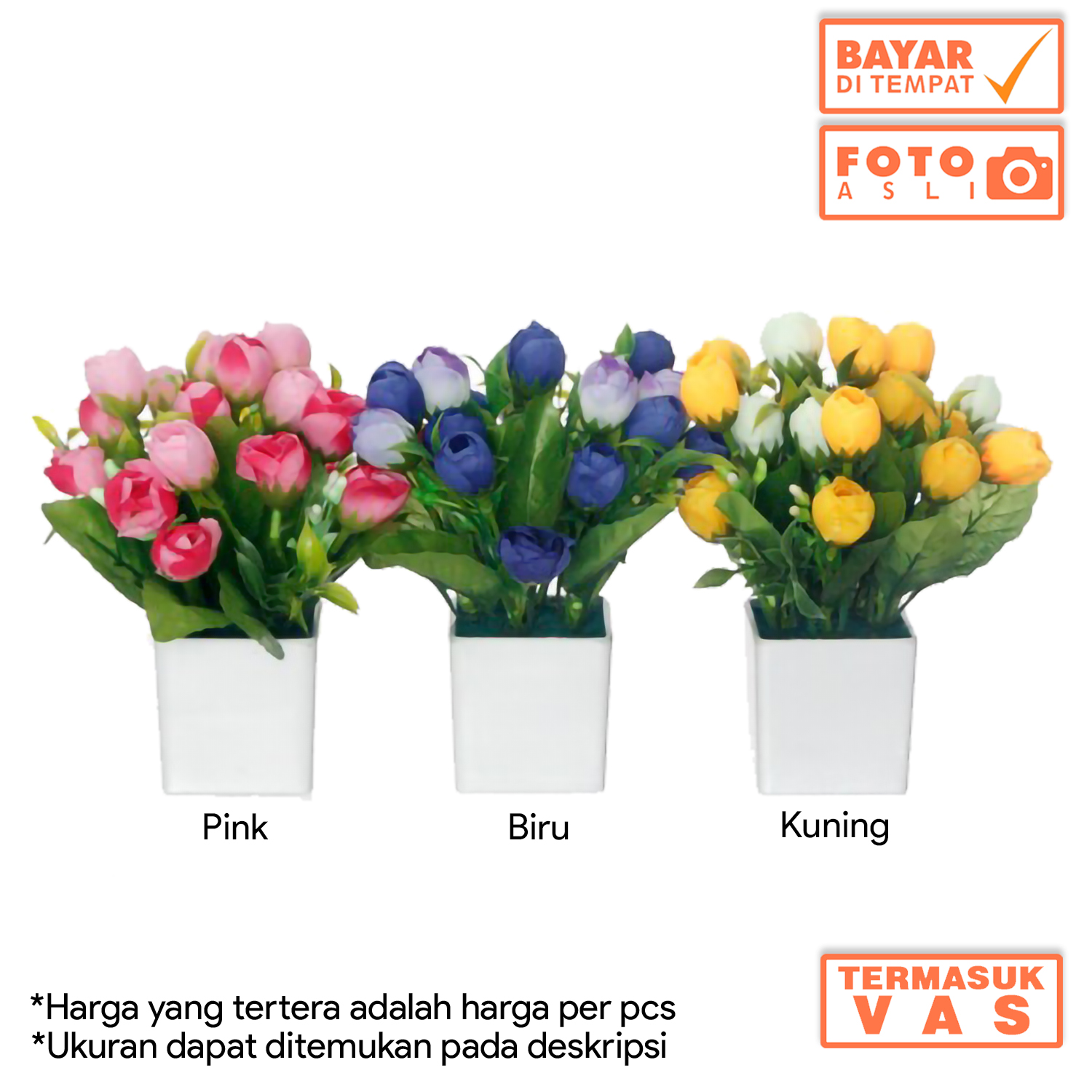Dekorasi Rumah Buket Bunga Mawar Telur Artificial Plastik Vas