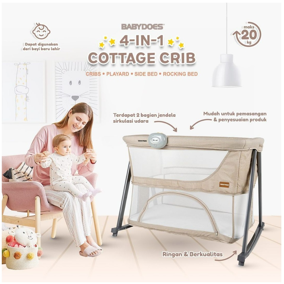 Jual Sewa Baby Does 4 in 1 Cottage Crib Bed side - 1 Minggu - Kota  Tangerang Selatan - Sewa Mainan Anak Bintaro